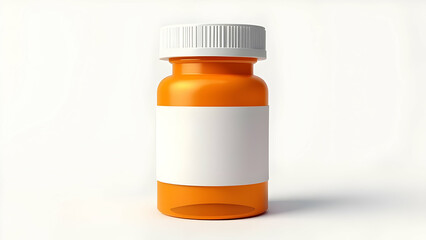 Photorealistic 3D Icon of Prescription Bottle with Crisp Edges and Shadow