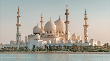 Obraz premium Grand mosque with domes and minarets