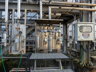 Equipment in water treatment plant in chemical industry to purify water for Steam generator, power...