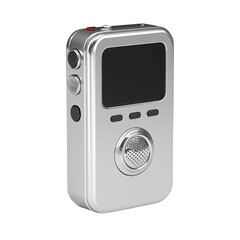 Obraz premium Modern Silver Digital Voice Recorder with Screen