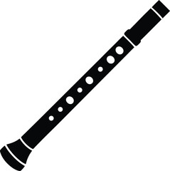 Minimal Indian Bansuri Silhouette Vector with Clean Finish