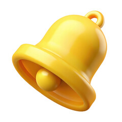 3d render of yellow bell isolated on transparent background