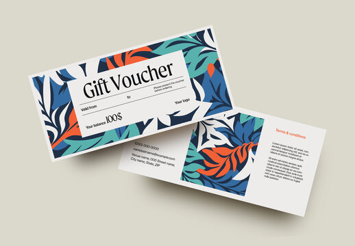 Abstract Gift Voucher Layout