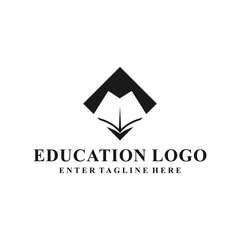 Fototapeta premium education design logo,icon,symbol,generic book logo,illustration,university,school,success,tech,study,student,linear,template,outline,company,marketing,brand,internet