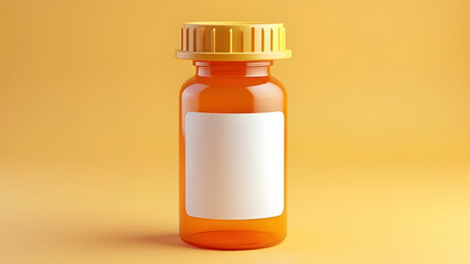 Obraz premium 3D Icon of Prescription Bottle with Matte Label, Glossy Cap, Ambient Light