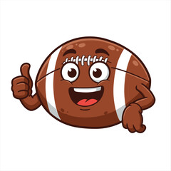 Vector set of american football balls (cartoon mascote). Perfect for printing on mugs, T-shirts, posters, flyers and more