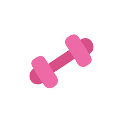 Pink dumbbell graphic illustration in simple flat style 