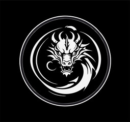Dragon Logo Design, Chinese belief legend animal illustration