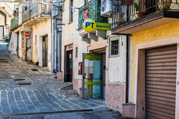 view of the center of Pietrapertosa village inside the Dolomiti Lucane, Potenza province, Basilicata