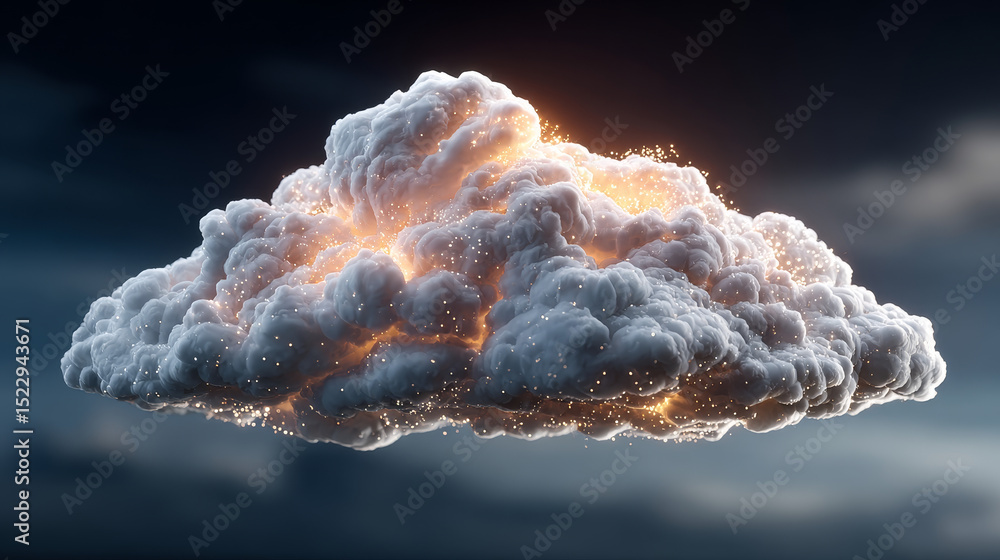 Poster iaas (infrastructure as a service): businessman pointing icon with cloud computing, virtual servers,