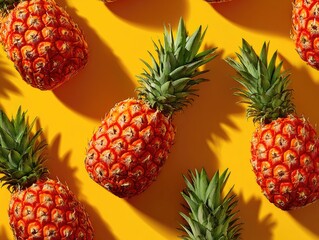 Pattern of Pineapples on Yellow Background