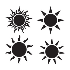 Sun icon silhouette vector design with white background