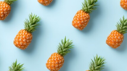 Uniform Pineapples on Blue Background