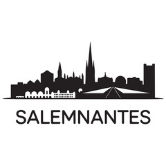 Obraz premium Salem skyline silhouette. Nantes city design. Vector black silhouette. with white background