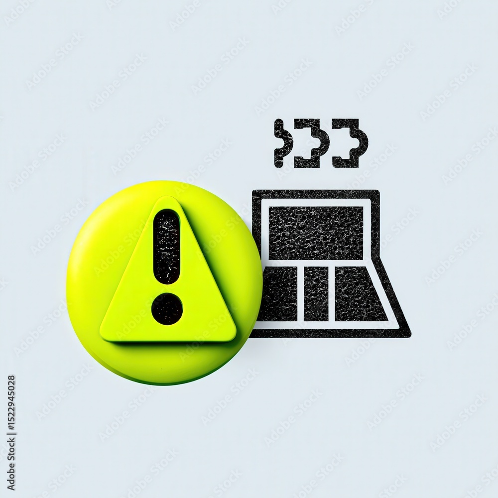Poster impact effect economic concept. warning symbol with a computer graphic in a modern design.