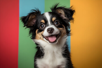 Happy Dog with Colorful Background