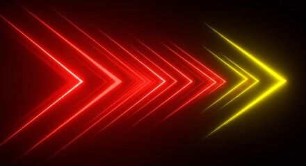 Speed Arrow Neon Light Design - Futuristic, dynamic, glowing arrows symbolize speed, technology, energy, movement, and gaming