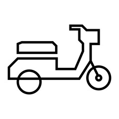 Black delivery scooter delivering food order rushing fast icon 