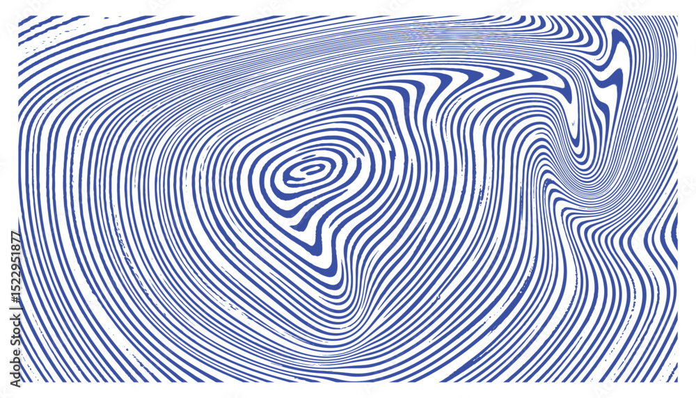 Aufkleber a modern vector background featuring a distorted concentric lines pattern in a striking blue color.
