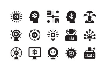 Collection of Diverse Technology and Artificial Intelligence Icons