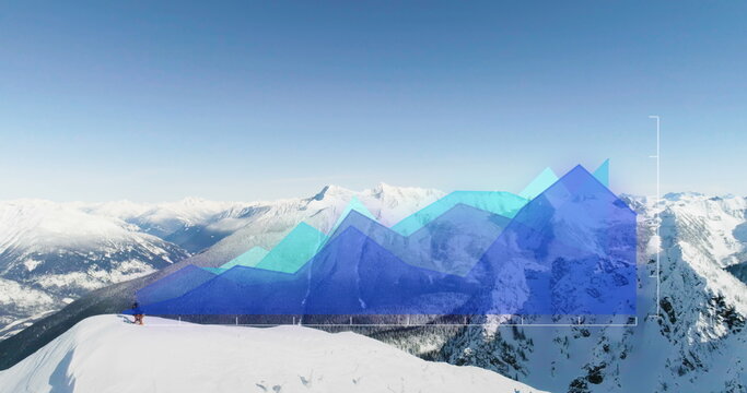 Fototapeta Image of data processing over landscape
