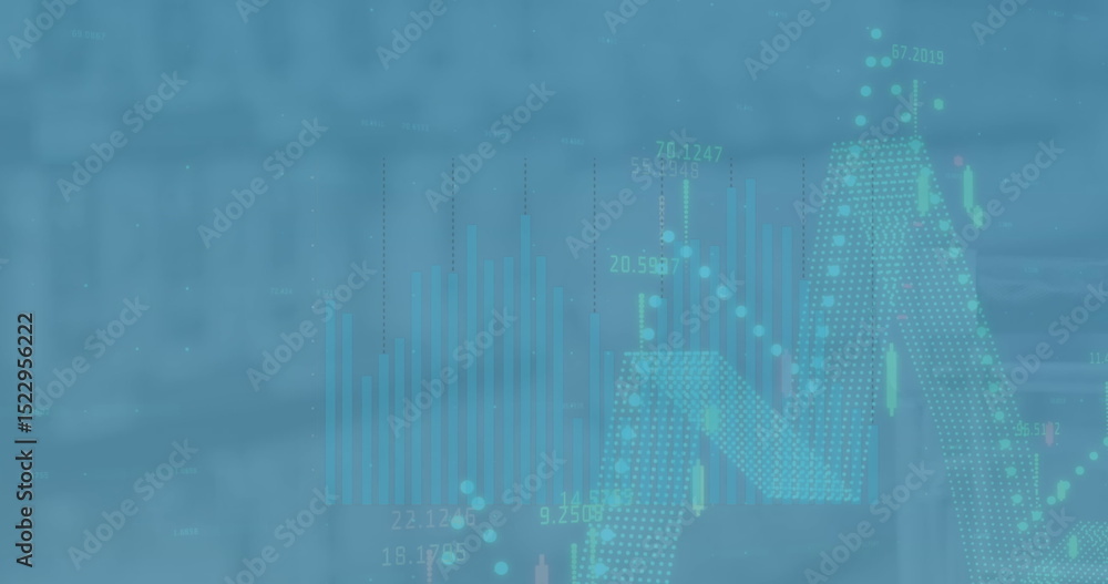 Poster image of data processing over blue background