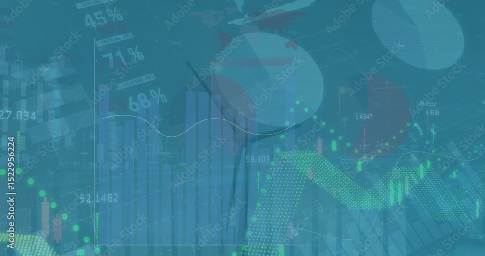 Poster image of data processing over wind turbine