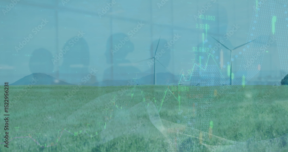 Poster image of data processing over wind turbine