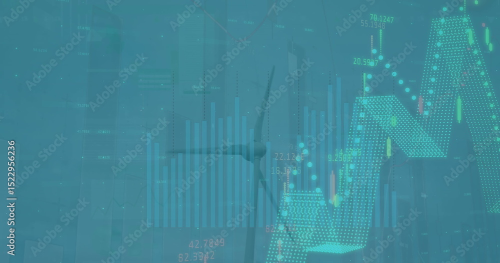 Poster image of data processing over wind turbine