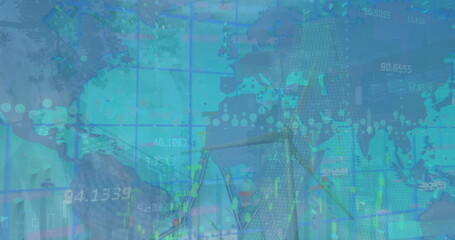 Image of data processing over wind turbine