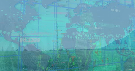 Image of data processing over wind turbines