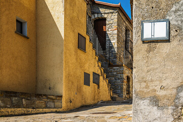 view of the center of Pietrapertosa village inside the Dolomiti Lucane, Potenza province, Basilicata