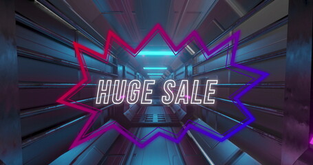 Image of huge sale over shape and tunnel