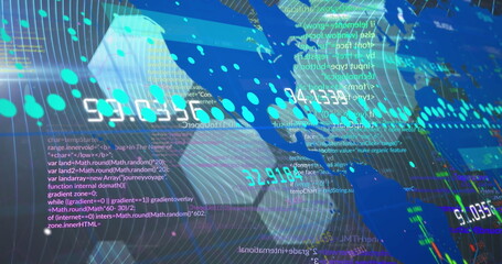 Image of binary coding data processing and network of connections