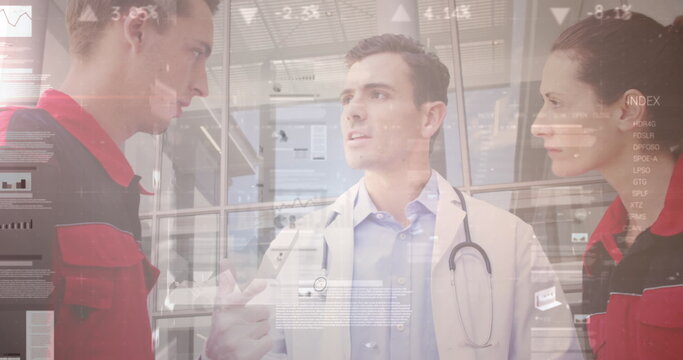 Image of data processing over diverse doctors - Powered by Adobe