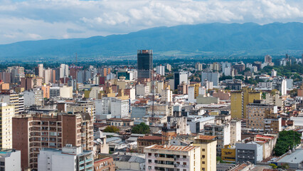 Naklejka premium Aerial view of the city of San Miguel de Tucuman, Argentina.