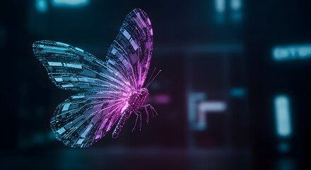 Digital Butterfly A Futuristic Fusion of Nature and Technology