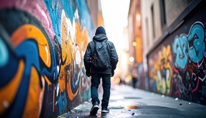 Generated image of Urban Exploration in a Graffiti Alley