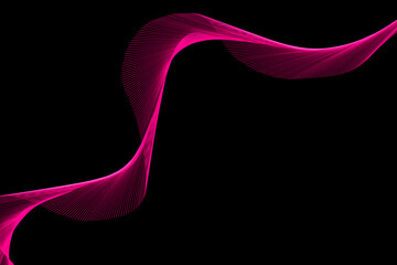 Swirl of abstract parallel lines on a black background – Vibrant color