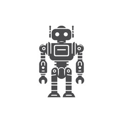 Fototapeta premium A fun, cute, retro cartoon robot toy illustration for a science and technology icon