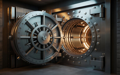 Securing Your Assets A Professional Illustration of a Bank Vault