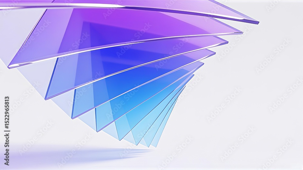 Fototapete abstract 3d geometric shapes, presented in a row arrangement, with a glass-circular effect, matched 