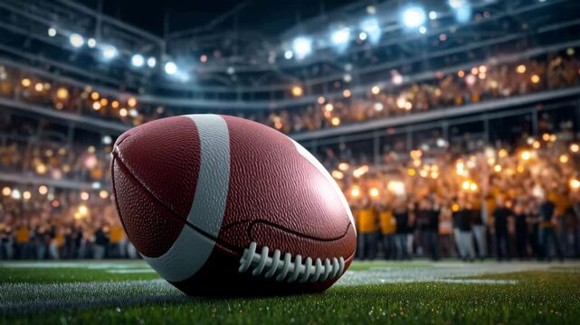 Exciting moments unfold at the football game under bright stadium lights with fans cheering in the background