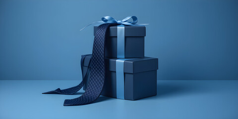 Stylish Blue Gift Boxes with Tie Perfect Present Idea