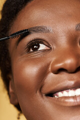 Celebrating beauty with radiant skin and effortless makeup in a studio