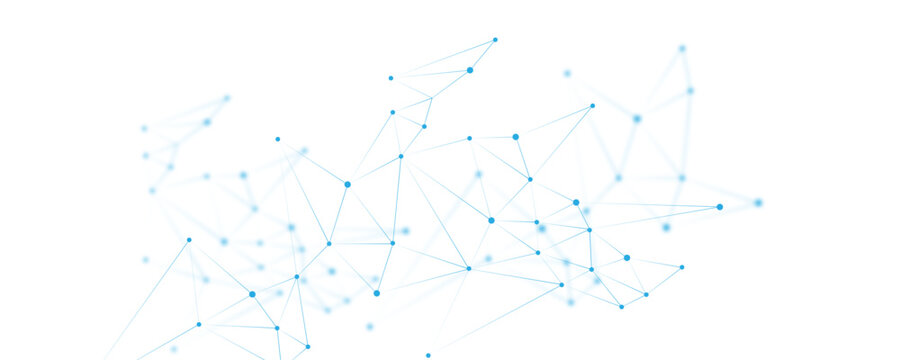 Abstract white blue digital technology futuristic communication high tech concept background. Technology dots lines connect network background.	
