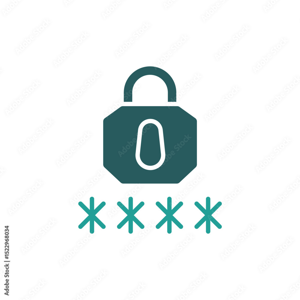 Poster password icon. vector.editable stroke.linear style sign for use web design,logo.symbol illustration.