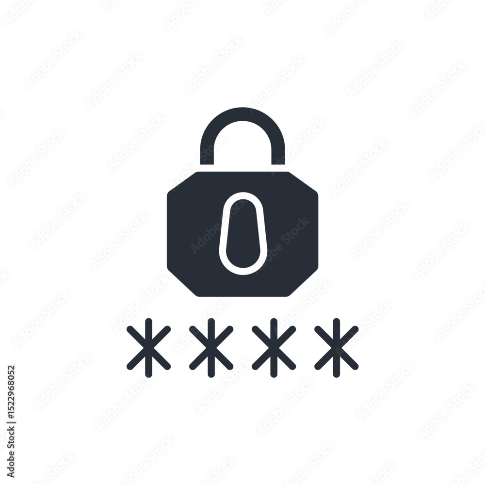 Poster password icon. vector.editable stroke.linear style sign for use web design,logo.symbol illustration.