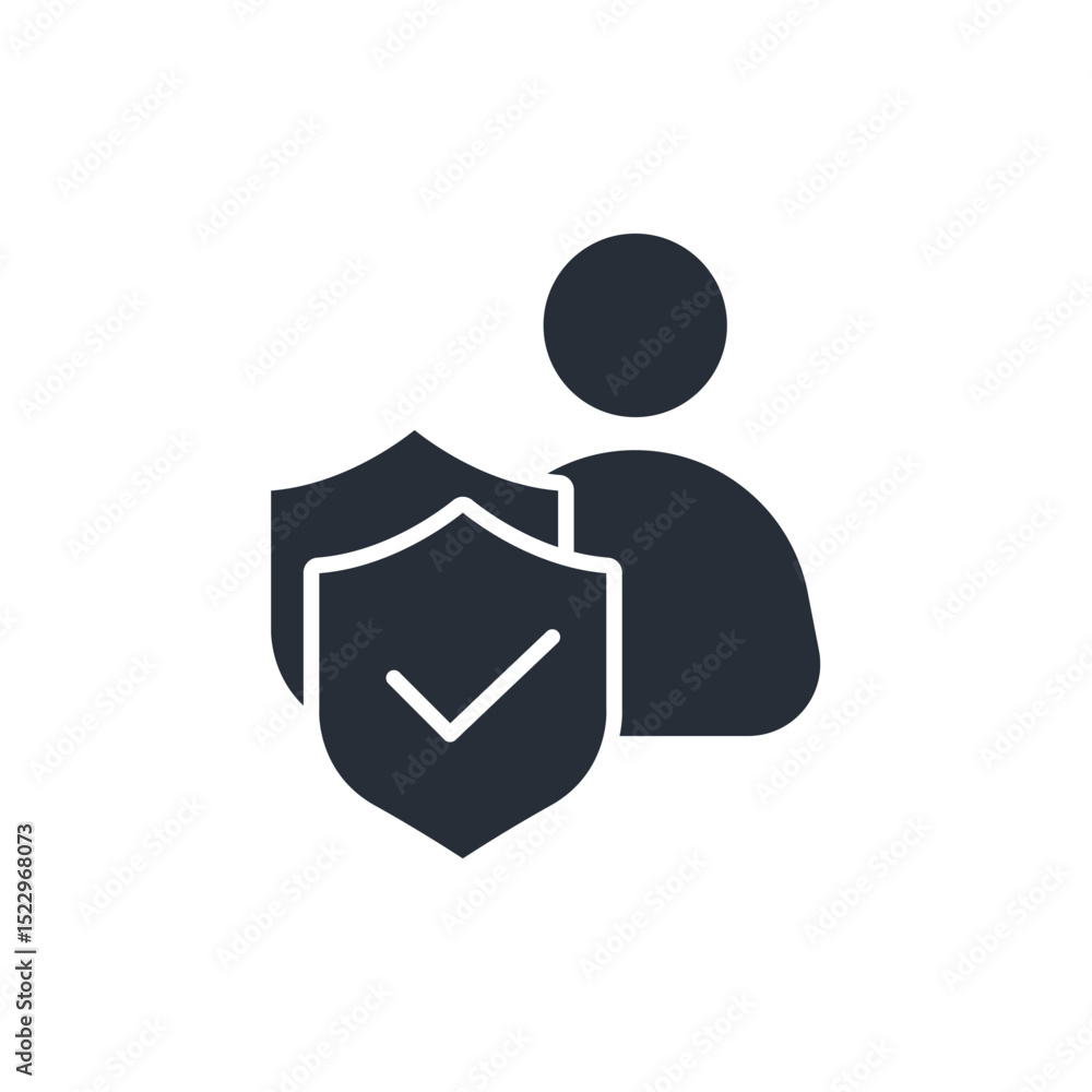 Poster user protection icon. vector.editable stroke.linear style sign for use web design,logo.symbol illust