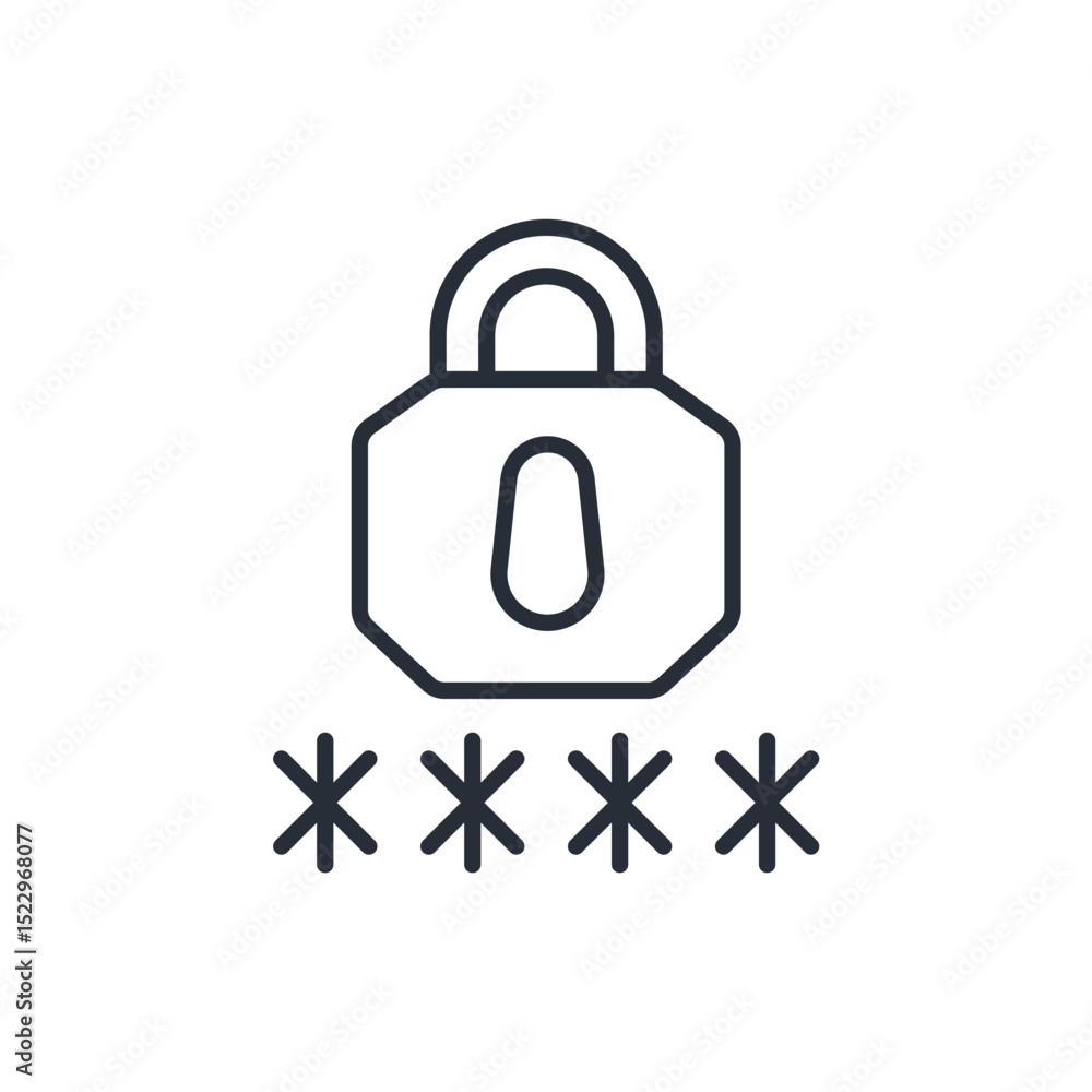 Poster password icon. vector.editable stroke.linear style sign for use web design,logo.symbol illustration.